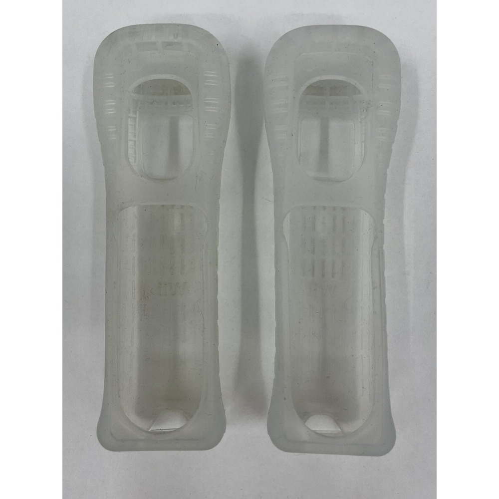 2‎ Official Nintendo Wii Remote Rubber Silicone Gel Cover Sleeves Clear